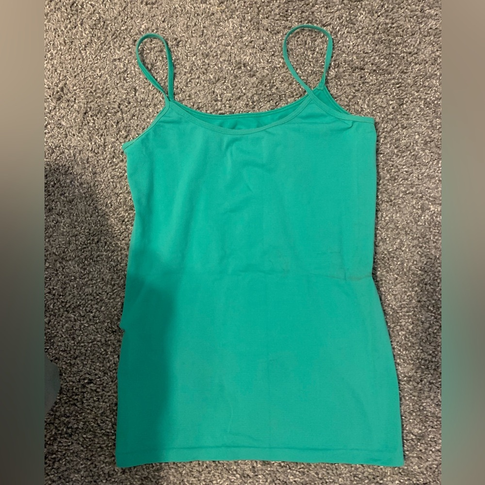 TEAL SPAGHETTI STRAP TANK TOP👚